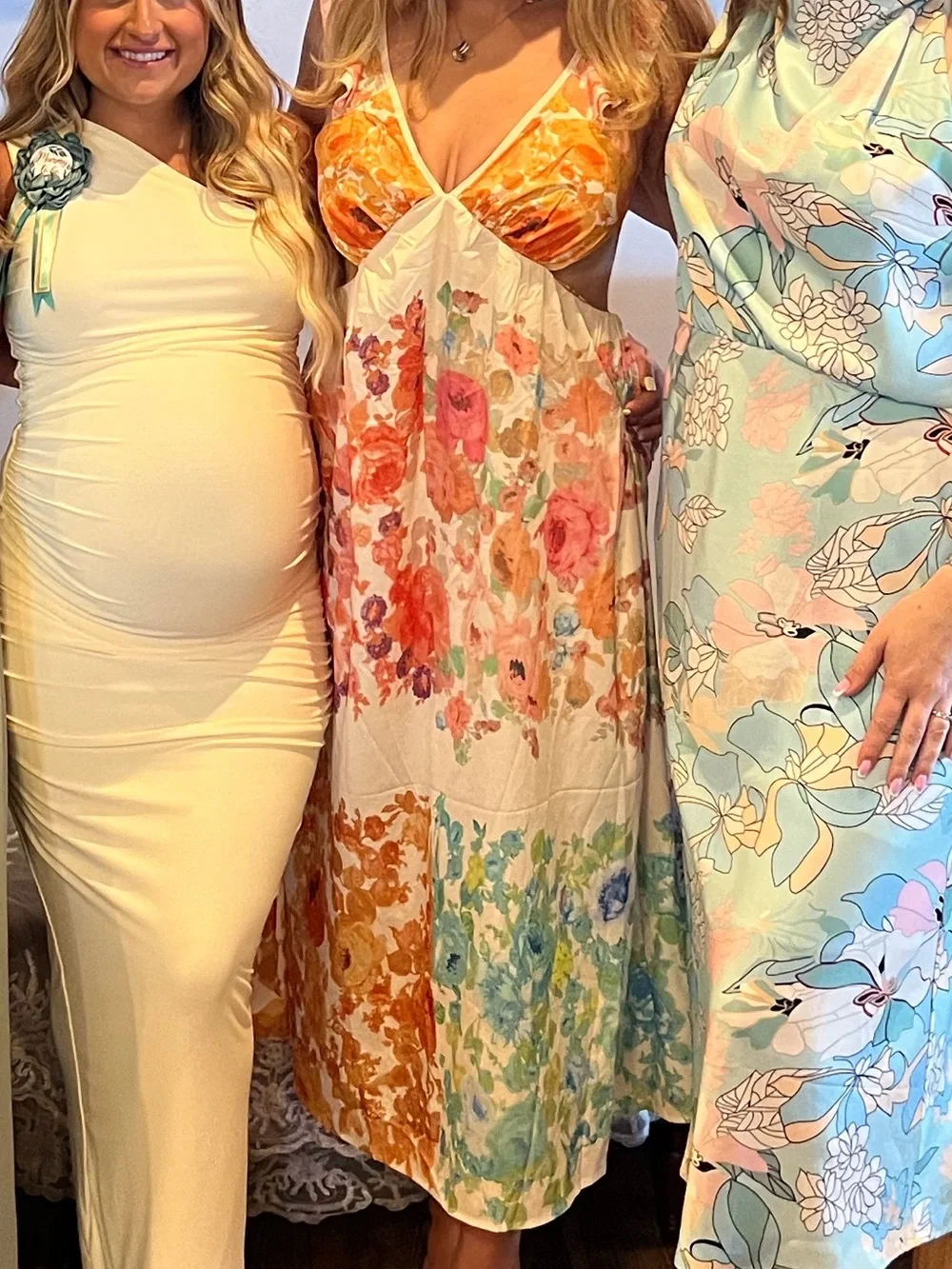 Floral Multicolor Linen-Blend Maxi Dress